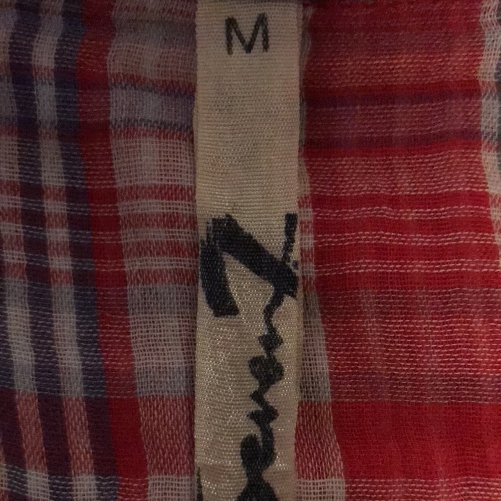 Red plaid button down - Picture 2 of 4